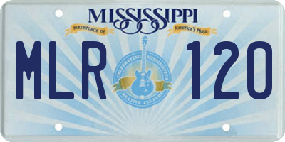 MS license plate MLR120