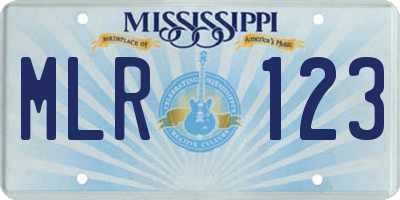 MS license plate MLR123