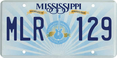 MS license plate MLR129