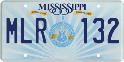 MS license plate MLR132