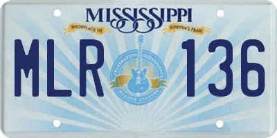 MS license plate MLR136