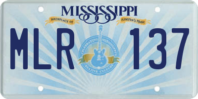 MS license plate MLR137
