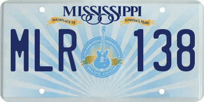 MS license plate MLR138