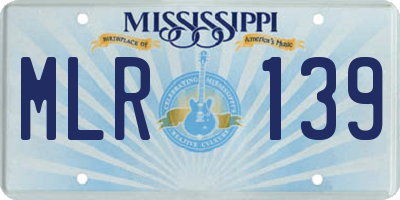 MS license plate MLR139