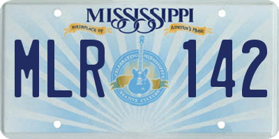 MS license plate MLR142