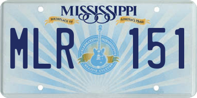 MS license plate MLR151
