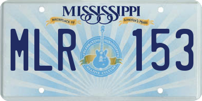 MS license plate MLR153