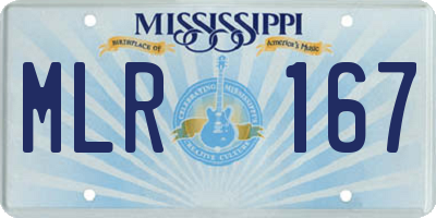 MS license plate MLR167