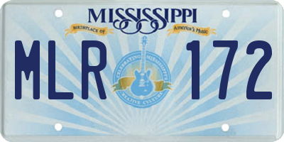 MS license plate MLR172