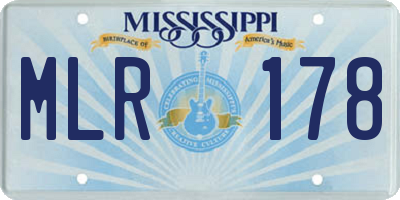 MS license plate MLR178