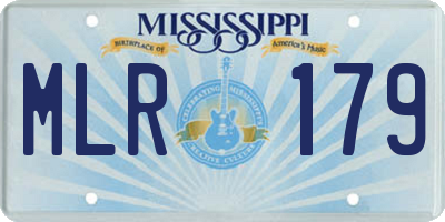 MS license plate MLR179
