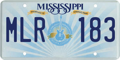 MS license plate MLR183