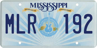 MS license plate MLR192