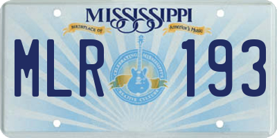 MS license plate MLR193