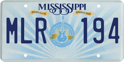 MS license plate MLR194