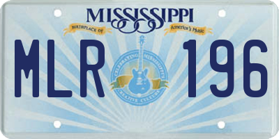 MS license plate MLR196