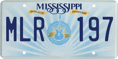 MS license plate MLR197
