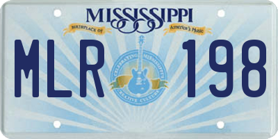 MS license plate MLR198