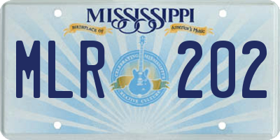 MS license plate MLR202
