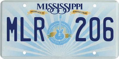 MS license plate MLR206