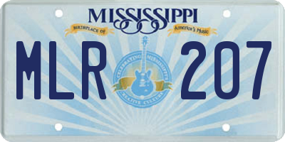 MS license plate MLR207