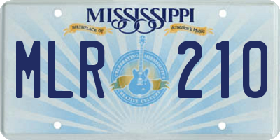MS license plate MLR210