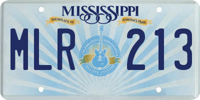 MS license plate MLR213