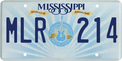 MS license plate MLR214