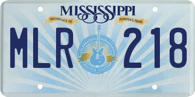 MS license plate MLR218
