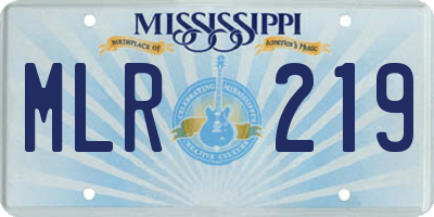 MS license plate MLR219