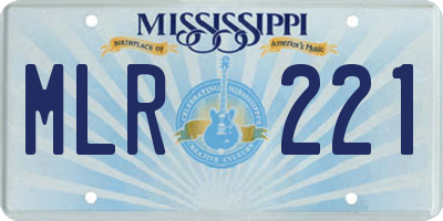 MS license plate MLR221