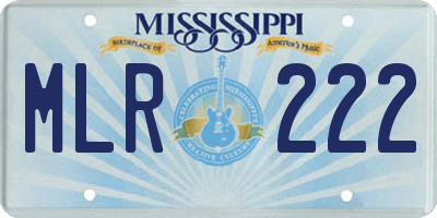 MS license plate MLR222