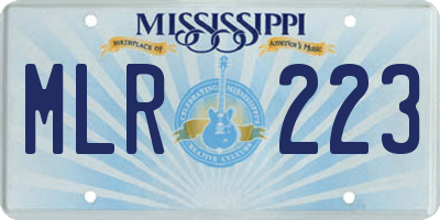 MS license plate MLR223