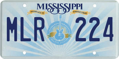 MS license plate MLR224