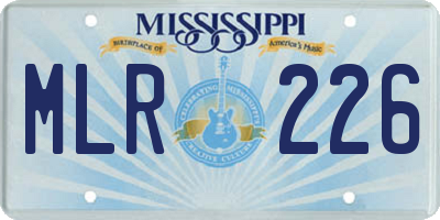 MS license plate MLR226