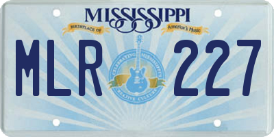 MS license plate MLR227