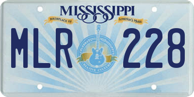 MS license plate MLR228