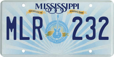 MS license plate MLR232