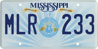MS license plate MLR233