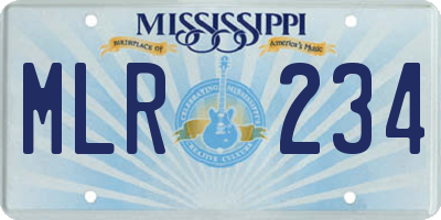 MS license plate MLR234