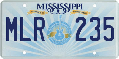 MS license plate MLR235
