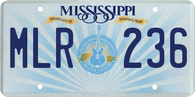 MS license plate MLR236