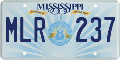 MS license plate MLR237