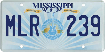 MS license plate MLR239