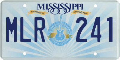 MS license plate MLR241