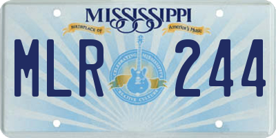 MS license plate MLR244