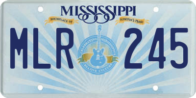 MS license plate MLR245