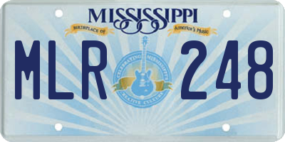 MS license plate MLR248