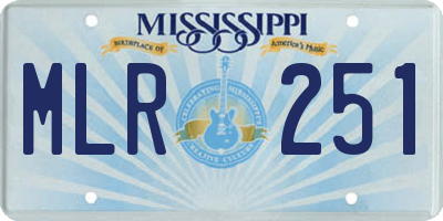 MS license plate MLR251