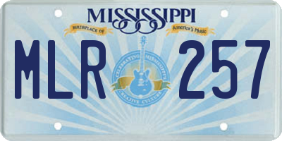 MS license plate MLR257